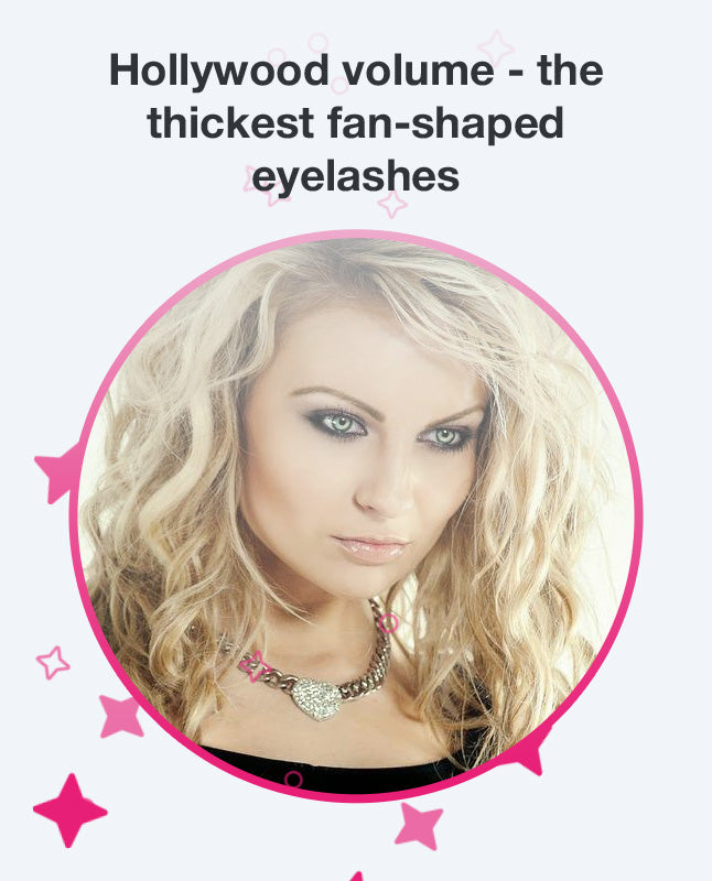 Hollywood volume - the thickest fan-shaped eyelashes