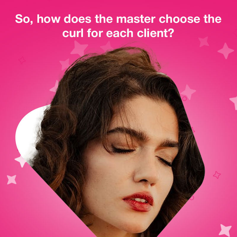How does the lash artist choose the right curl for each client?