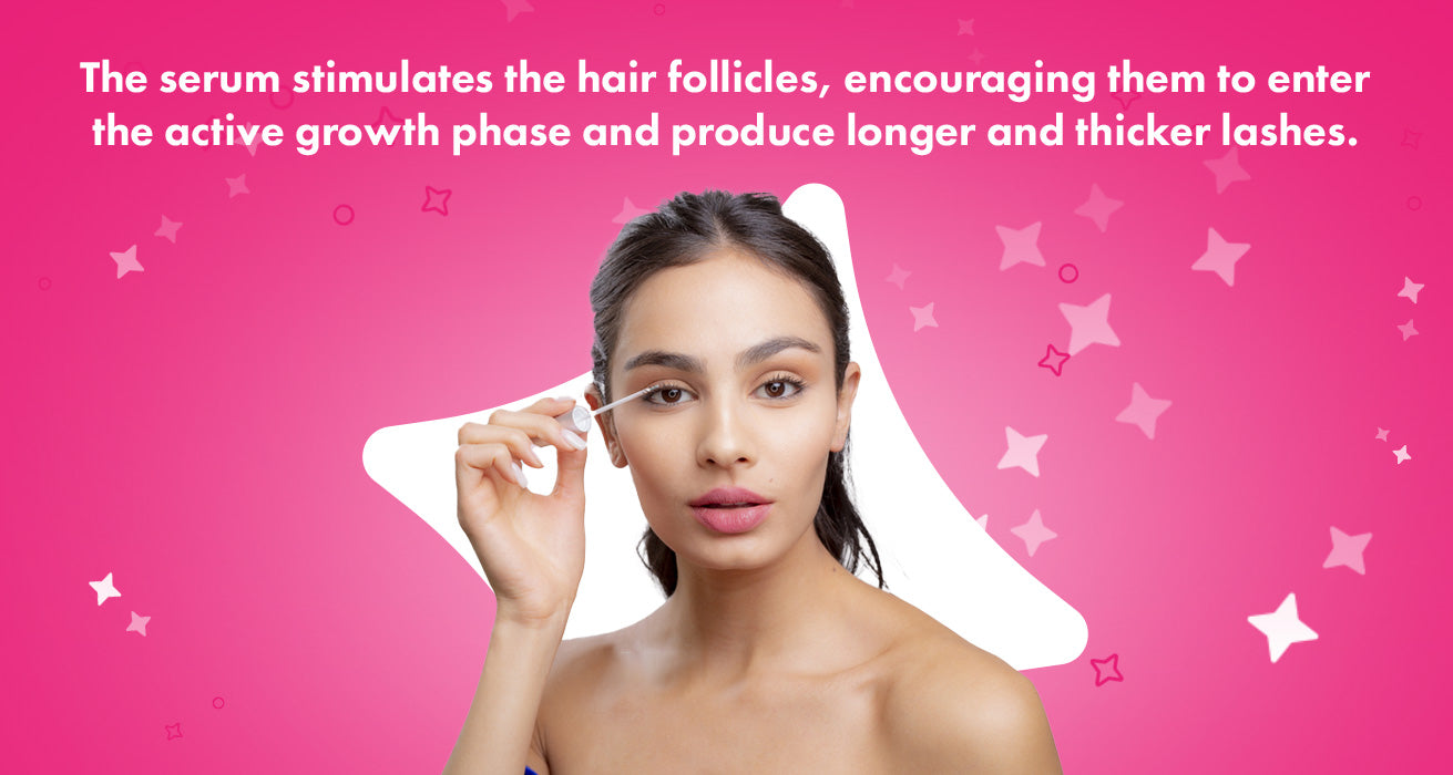 The serum stimulates hair follicles for effective natural lash growth