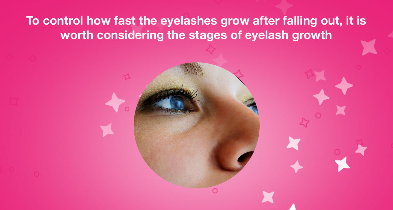 Illustration of eyelash growth timeline showing average lifespan of one lash is approximately 90 days