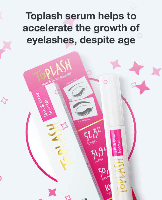 Toplash serum helps to accelerate the growth of eyelashes despite age