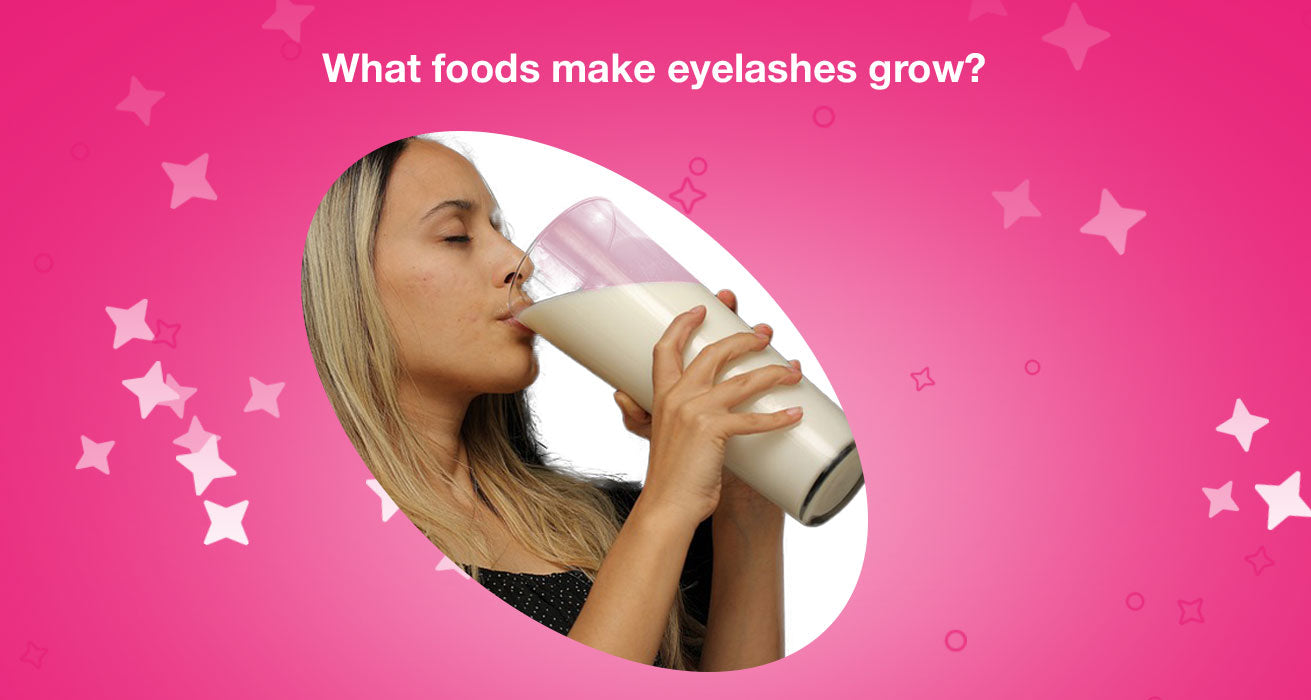 Foods that promote eyelash growth: salmon, eggs, nuts, spinach, citrus fruits, and avocado